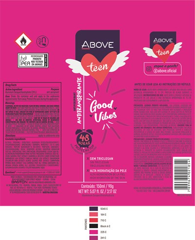 Antitranspirante Above Teen Good Vibes 150ml   Ficha